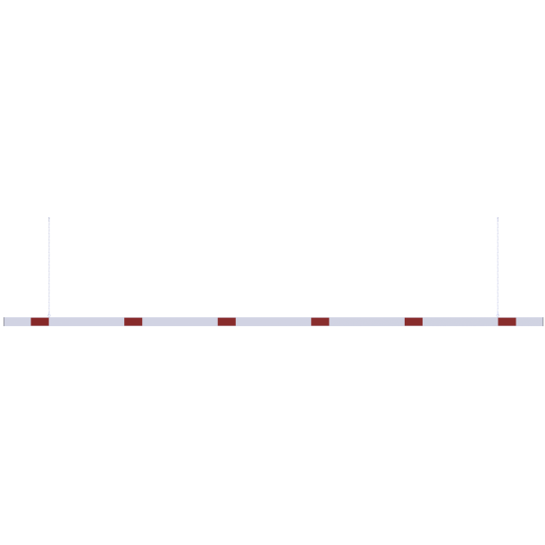 Barrier | aluminium profile | white coated / | red reflecting | white / red | reflecting both-sided | cross tube length: 6000 mm